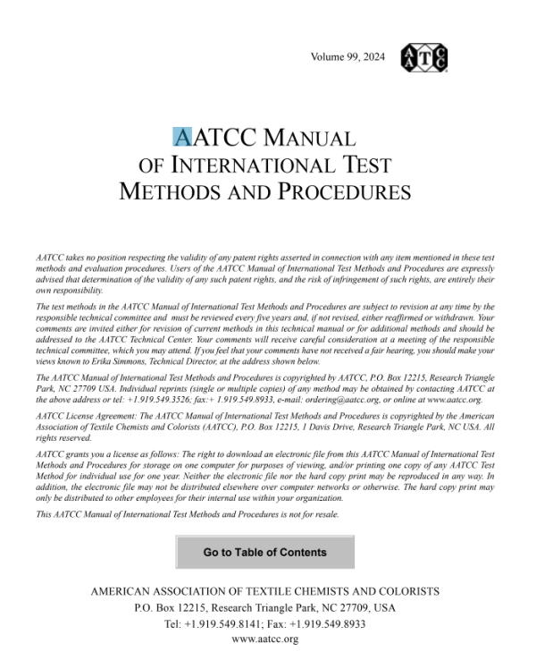 AATCC TECHNICAL MANUAL - 2024