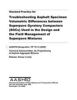 AASHTO PP 76-13 (2020)