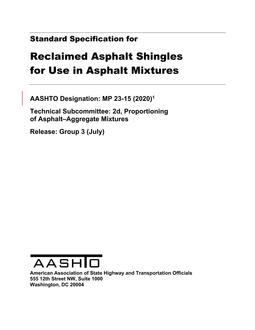 AASHTO MP 23-15 (2021)