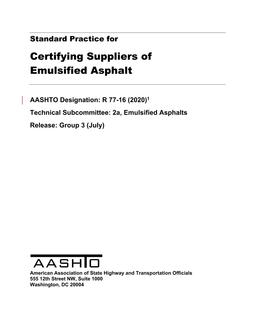 AASHTO R 77-16 (2020)