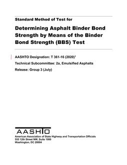 AASHTO T 361-16 (2020)