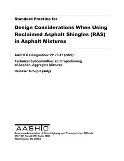 AASHTO PP 78-17 (2021)
