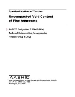AASHTO T 304-17 (2020)