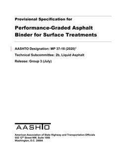 AASHTO MP 37-18 (2020)