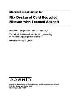 AASHTO MP 38-18 (2020)