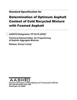AASHTO PP 94-18 (2020)