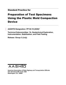 AASHTO PP 92-19 (2020)