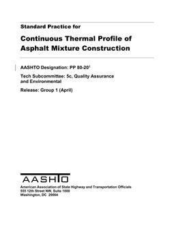 AASHTO PP 80-20 (2021)