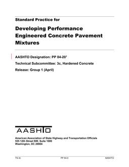 AASHTO PP 84-20 (2021)