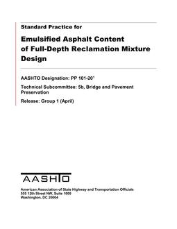 AASHTO PP 101-20