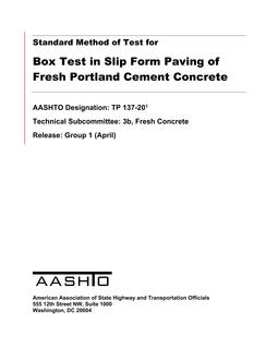 AASHTO TP 137-20