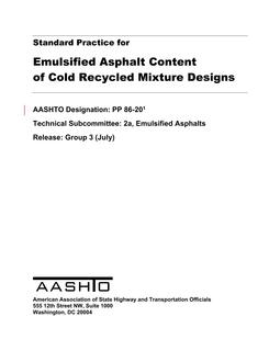 AASHTO PP 86-20 (2021)