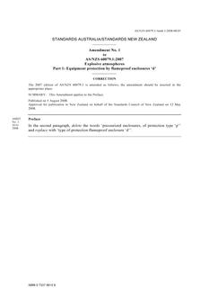 AS/NZS 60079.1:2007 AMDT 1