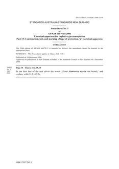 AS/NZS 60079.15:2006 AMDT 1