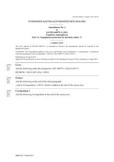 AS/NZS 60079.11:2011 AMDT 1
