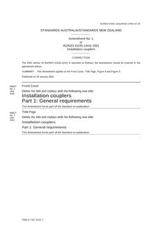 AS/NZS 61535.1(INT):2001 AMDT 1