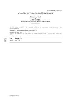 AS/NZS 6400:2003 AMDT 1