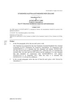 AS/NZS 60079.17:2009 AMDT 1