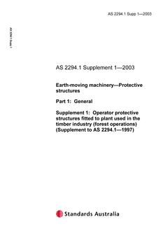 AS 2294.1 SUPP 1-2003