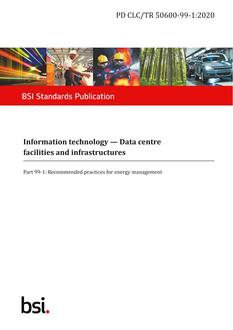 BS PD CLC/TR 50600-99-1:2020