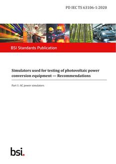BS PD IEC TS 63106-1:2020