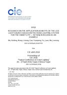 RESEARCH ON THE APPLICATION BENEFITS OF THE LED LIGHT SOURCE BASED ON THE ROAD LIGHTING SYSTEM FOR THE SMART CITY - IN TIANJIN REGION AS AN EXAMPLE (PP05, 256-264)