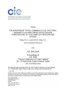 CALIBRATION OF TOTAL LUMINOUS FLUX, SPECTRAL RADIANT FLUX AND CORRELATED COLOUR TEMPERATURE OF LED LAMPS BY INTEGRATING SPHERE (PO14, 477-482)