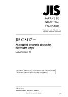 JIS C 8117:1992/AMENDMENT 1:2006